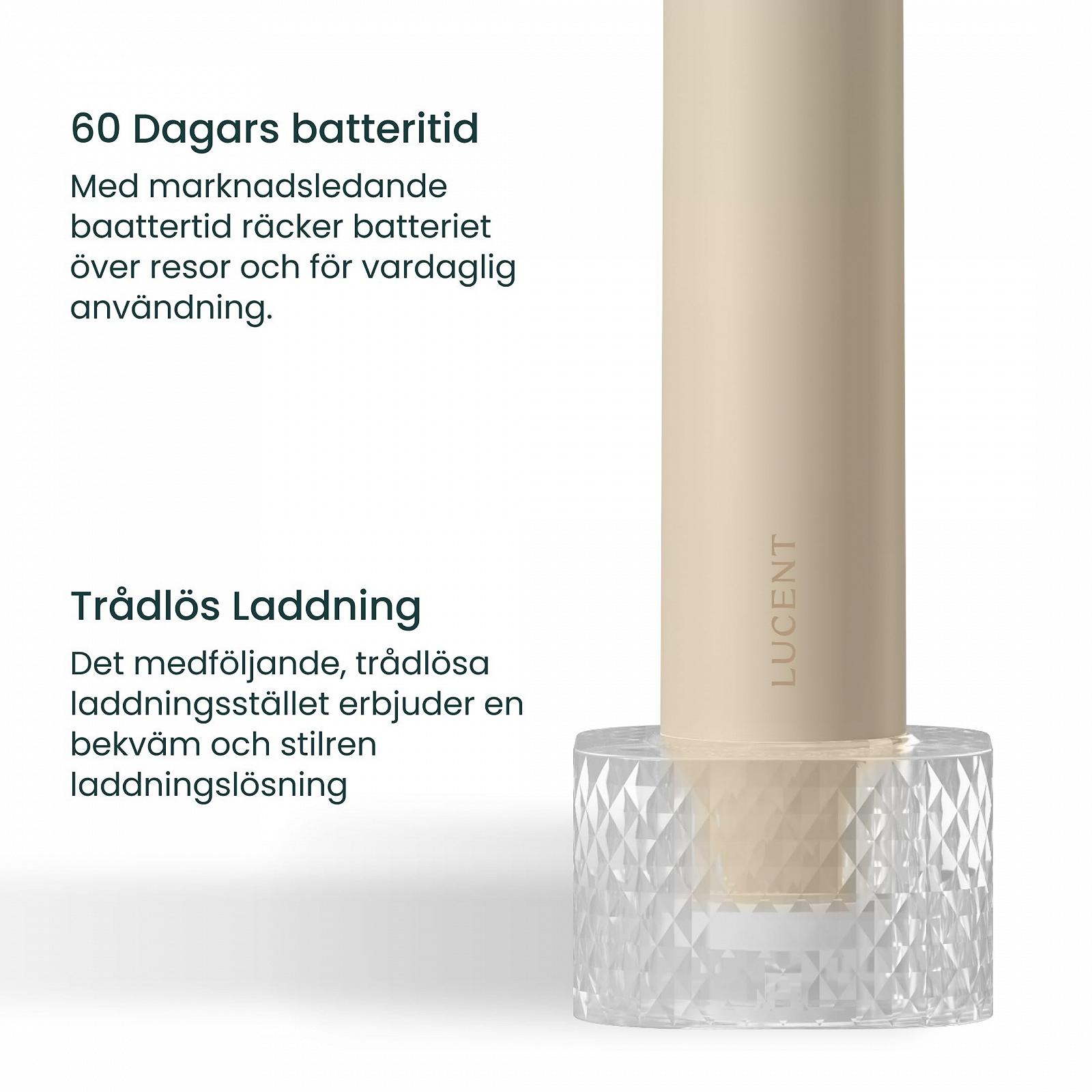 Електрична звукова зубна щітка Be Lucent Prism Sonic автоматичне увімкнення/вимкнення, таймер, 3 режими, датчик тиску, 60 днів автономної роботи Кремова ваніль, фото №4