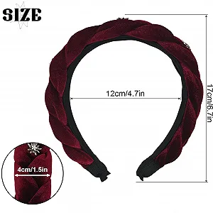 Обруч для волос плетеный Dirndl Бархатный synthetic.ua - Фото 1