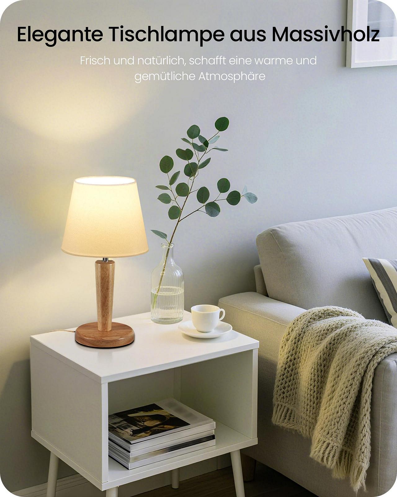 Настільна лампа ZMW13TLDP205 дерев'яна набір з 2 шт E27 3000K/4000K/6500K Біла, фото №8