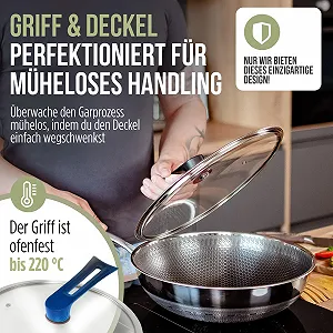 Сковорідка-Wok CioMond 28 см, нержавіюча сталь, антипригарне покриття synthetic.ua - Фото 1