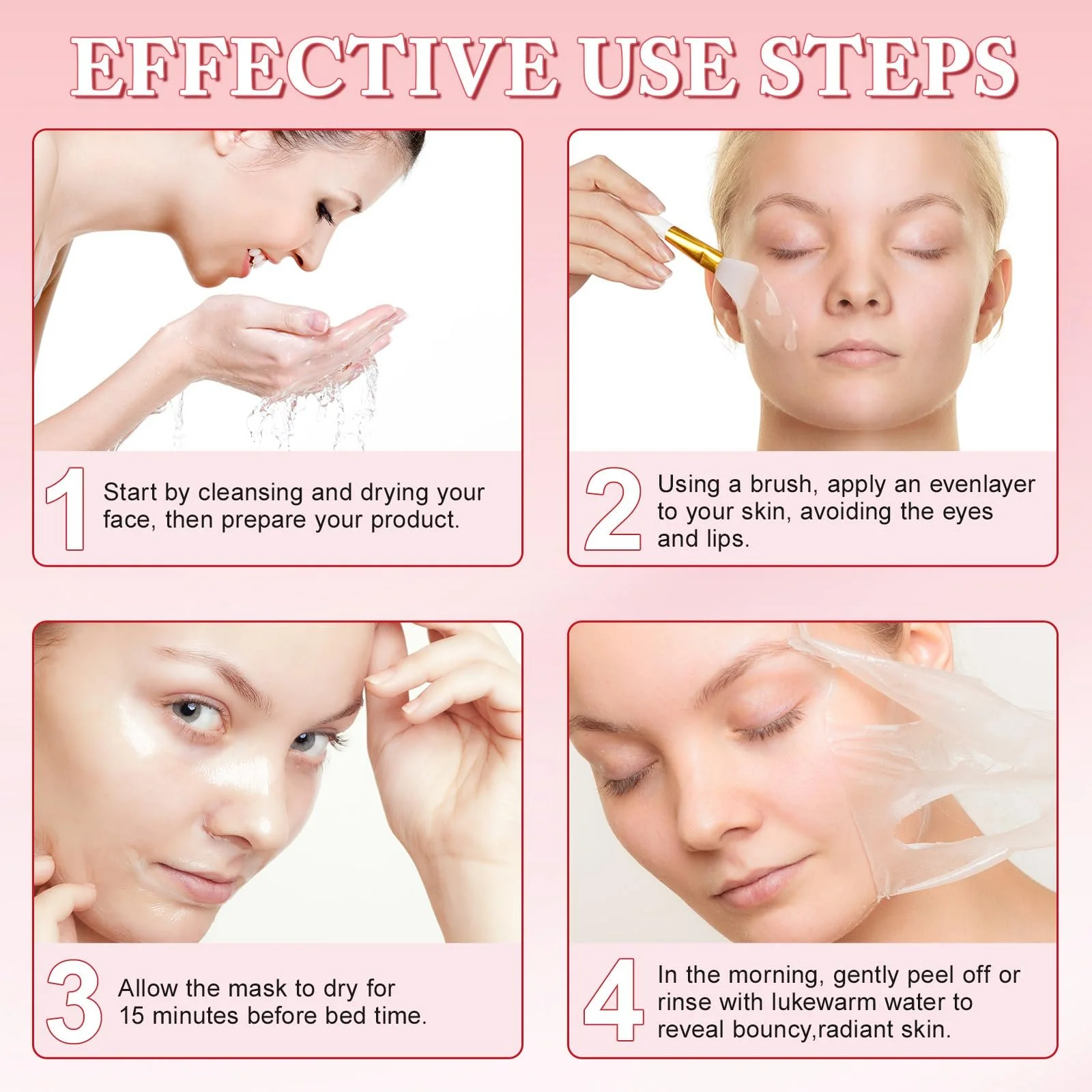 Нічна маска для обличчя з колагеном, органічна, для сяючої шкіри, фото №7