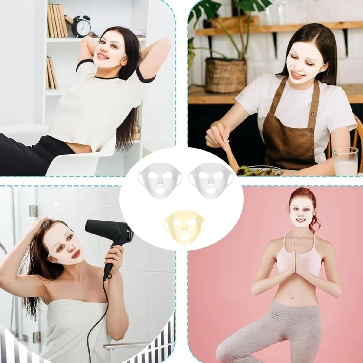 Маска Силіконова Asser 3 шт. Для обличчя Зволожуюча, фото №6 Маска Силіконова Asser 3 шт. Для обличчя Зволожуюча, фото №6