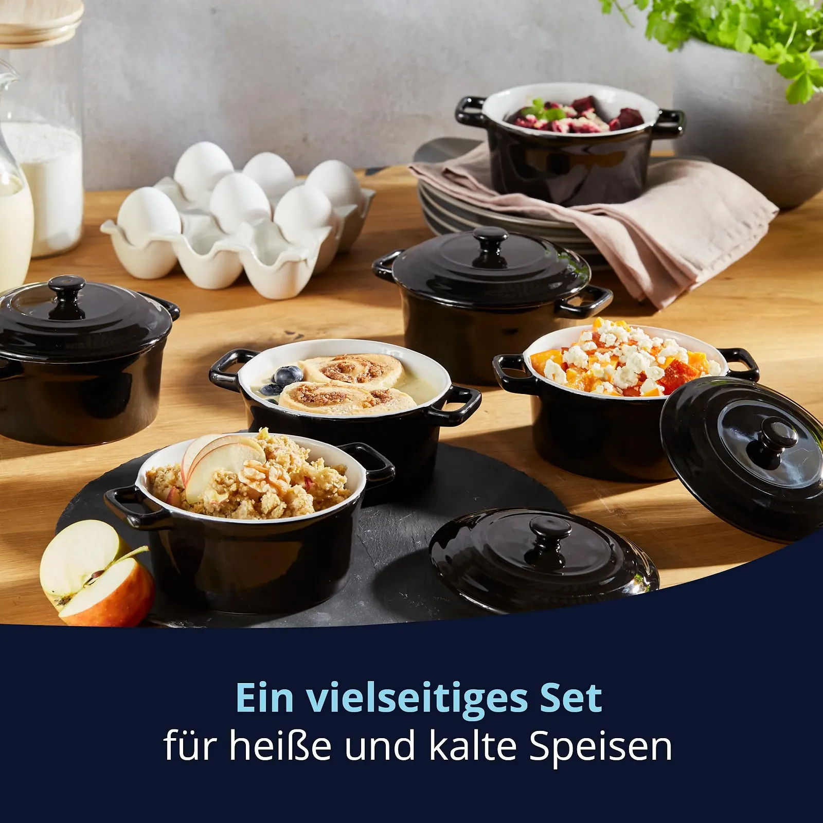 Гусятниця для запікання KHG керамічна кругла з кришкою 0.5 л чорна, фото №7