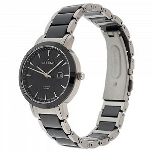 Женские часы Dugena Ceramic Solar Quartz с черным циферблатом, керамическим корпусом из нержавеющей стали, минеральным стеклом, керамическим браслетом из нержавеющей стали, 5 Bar 4461007, браслет synthetic.ua - Фото 1