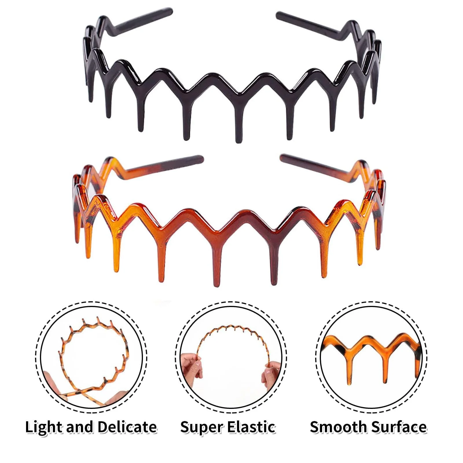 Обруч для волос зигзаг, 4 шт, фото №3