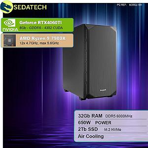 ПК Sedatech Silent Gaming AMD Ryzen 9 7900X RTX4060Ti 32GB DDR5 2TB SSD M.2 без OS synthetic.ua - Фото 1