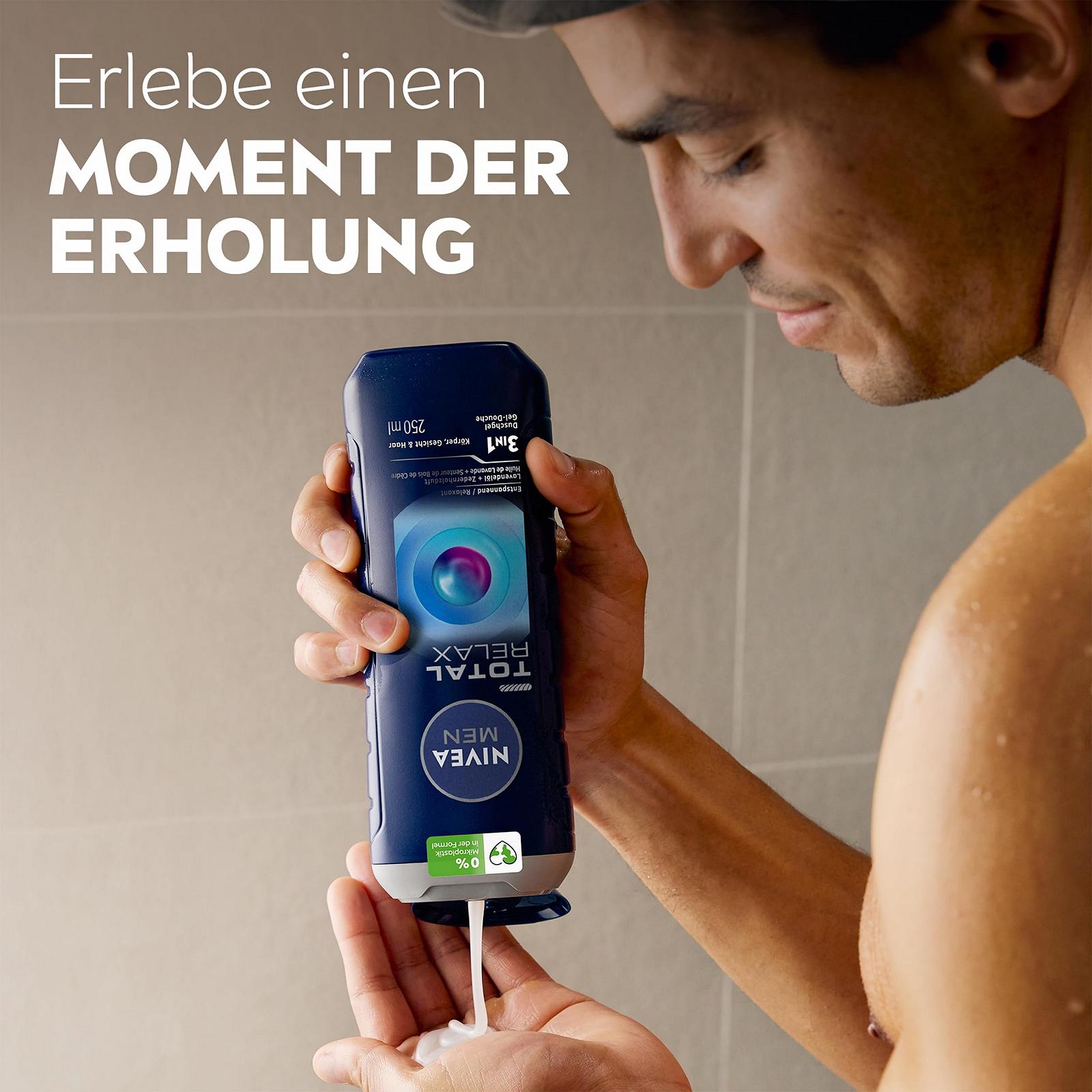 Гель для душа NIVEA MEN Total Relax pH-нейтральный Аромат кедрового дерева и масло лаванды 250 мл, фото №6