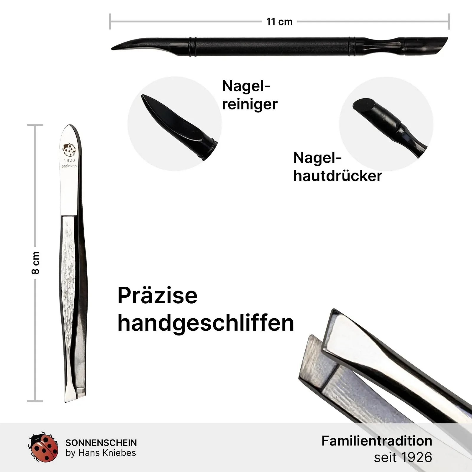 Набір для манікюру Sonnenschein by Hans Kniebes 6 предметів Чорний/Бежевий, фото №5 Набір для манікюру Sonnenschein by Hans Kniebes 6 предметів Чорний/Бежевий, фото №5