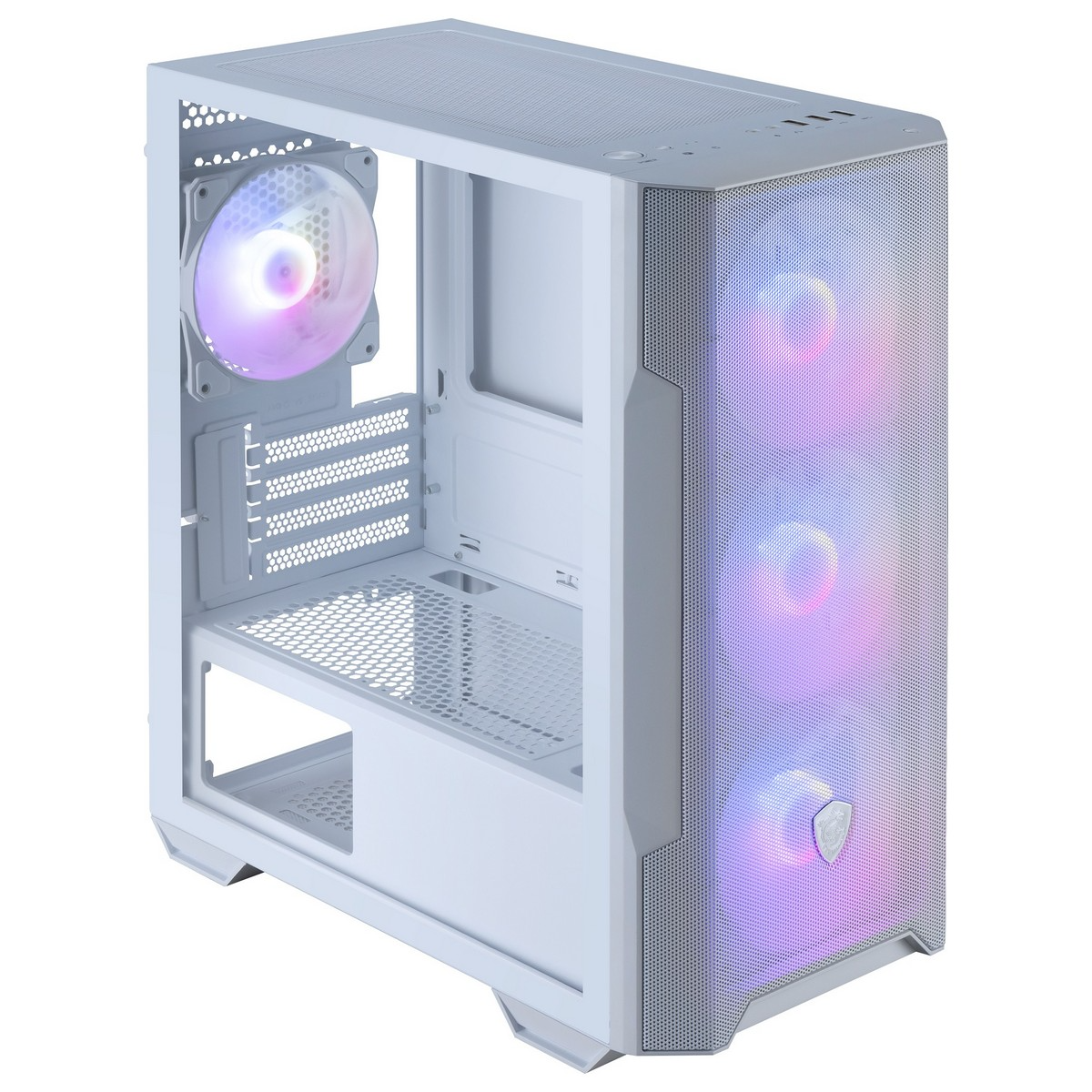 Корпус MSI MAG Forge M100R / без БЖ / Mini Tower / Micro-ATX / 4x120mm ARGB Fans / Tempered Glass / Білий, фото №2