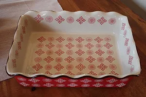 Форма для запекания 34 x 26 x 8 см Красная / Кремовая - Фото 1
