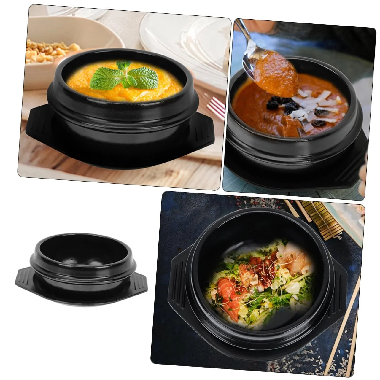 Кастрюля-кесероль Cabilock керамическая термостойкая глазурь с подносом, фото №4