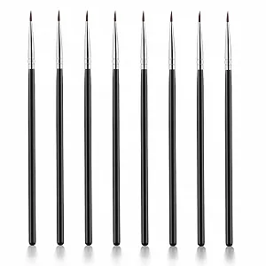 Пензлі для підводки Dünner Eyeliner-Pinsel 8 штук - Фото 1