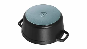Кастрюля Staub 1102285 круглая с крышкой 22 см 2.6 л Matt Black эмалированная synthetic.ua - Фото 1