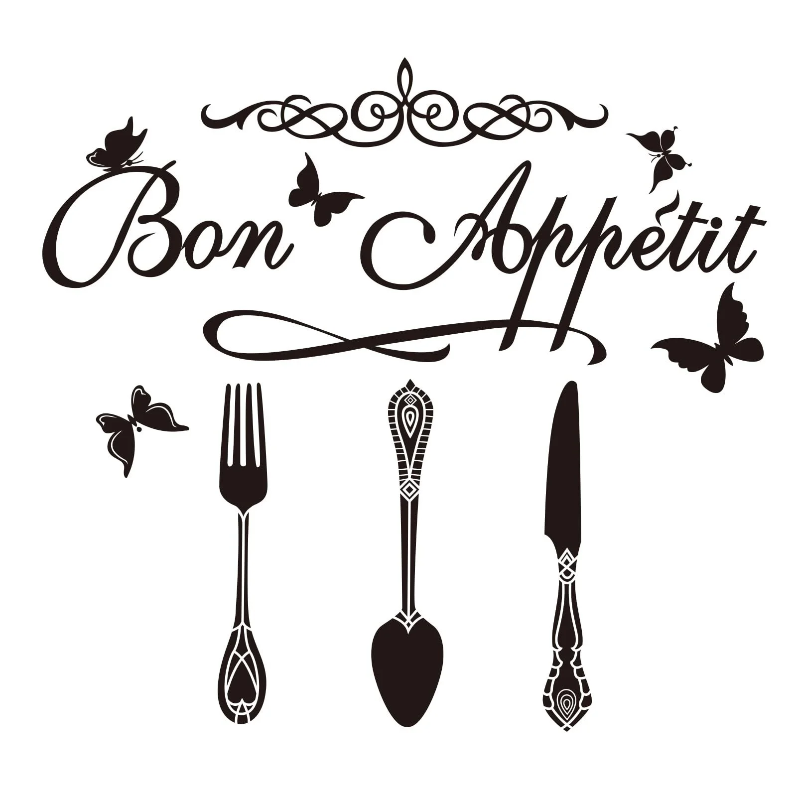 Наклейка на стіну SUPERDANT Bon Appetit Кухонна тематика Вінілова, фото №1