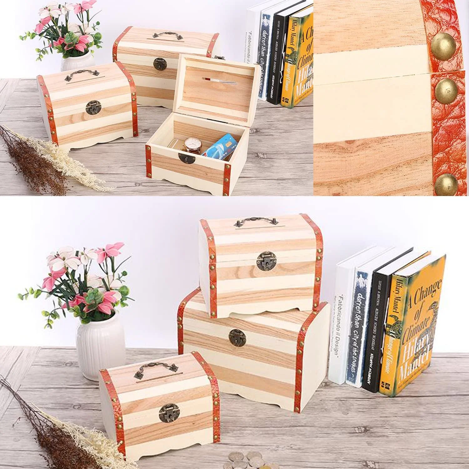 Скарбничка Sonwaha дерев'яна з лічильником та замком для дітей та дорослих, фото №5