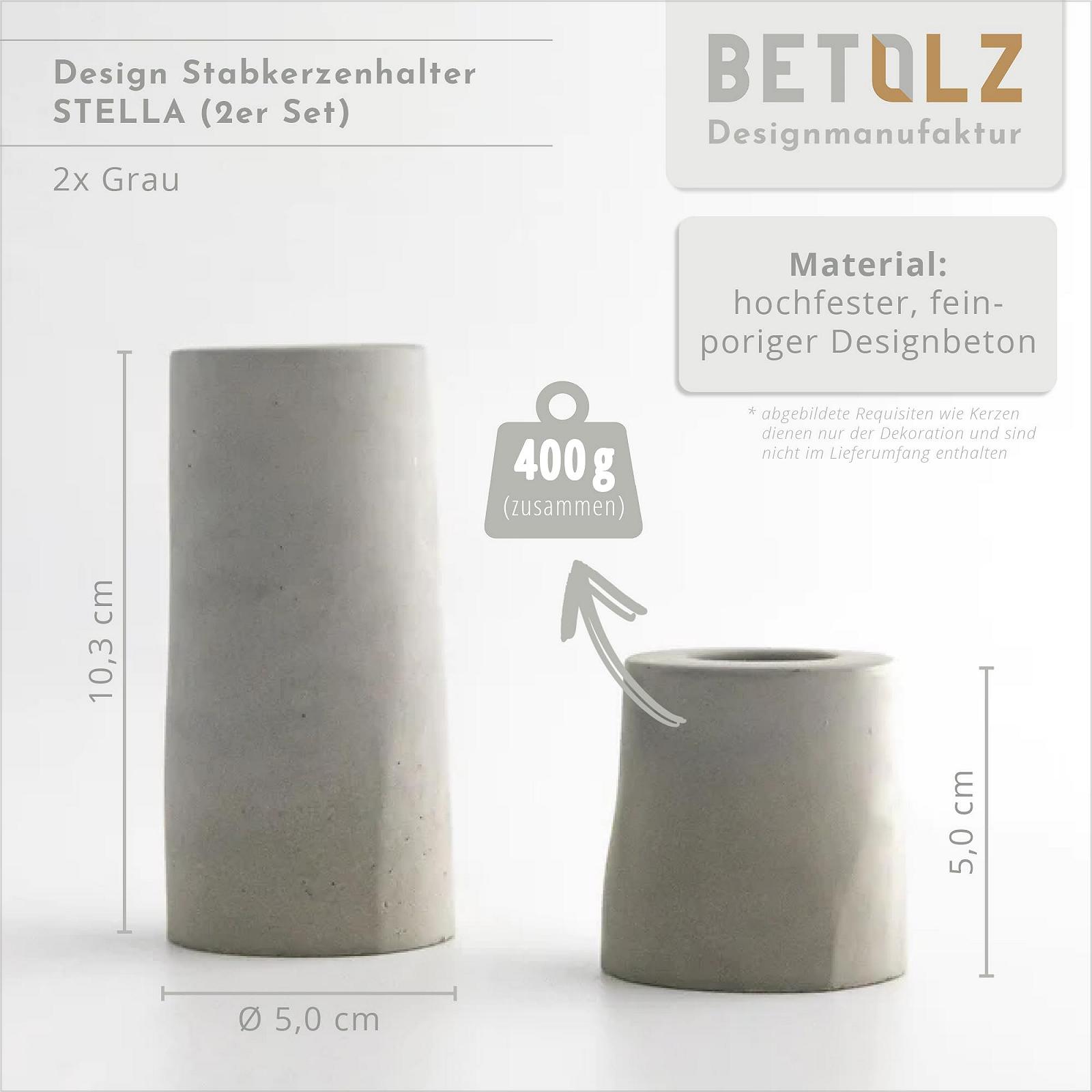 Подсвечник BETOLZ Stella Design Из бетона Набор из 2 шт. , фото №2