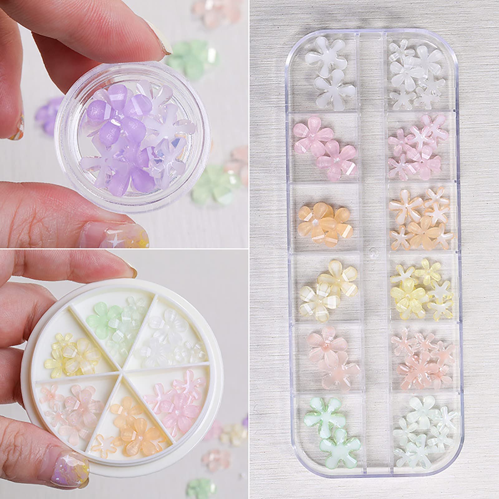 Стрази Круглі Квіти Акрилові 3D Багатобарвні, фото №6