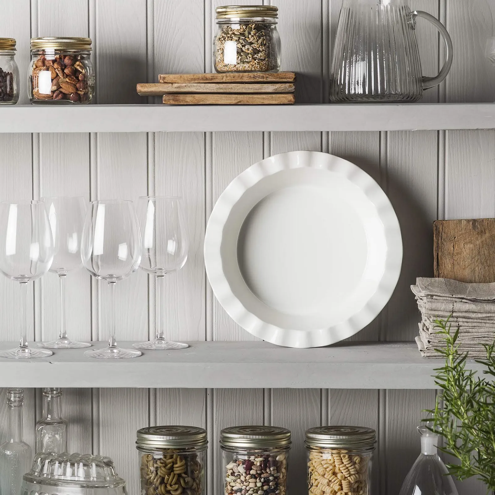 Форма для пирога WM Bartleet & Sons 1750 T453 глубокая с гофрированным краем Белая, фото №3