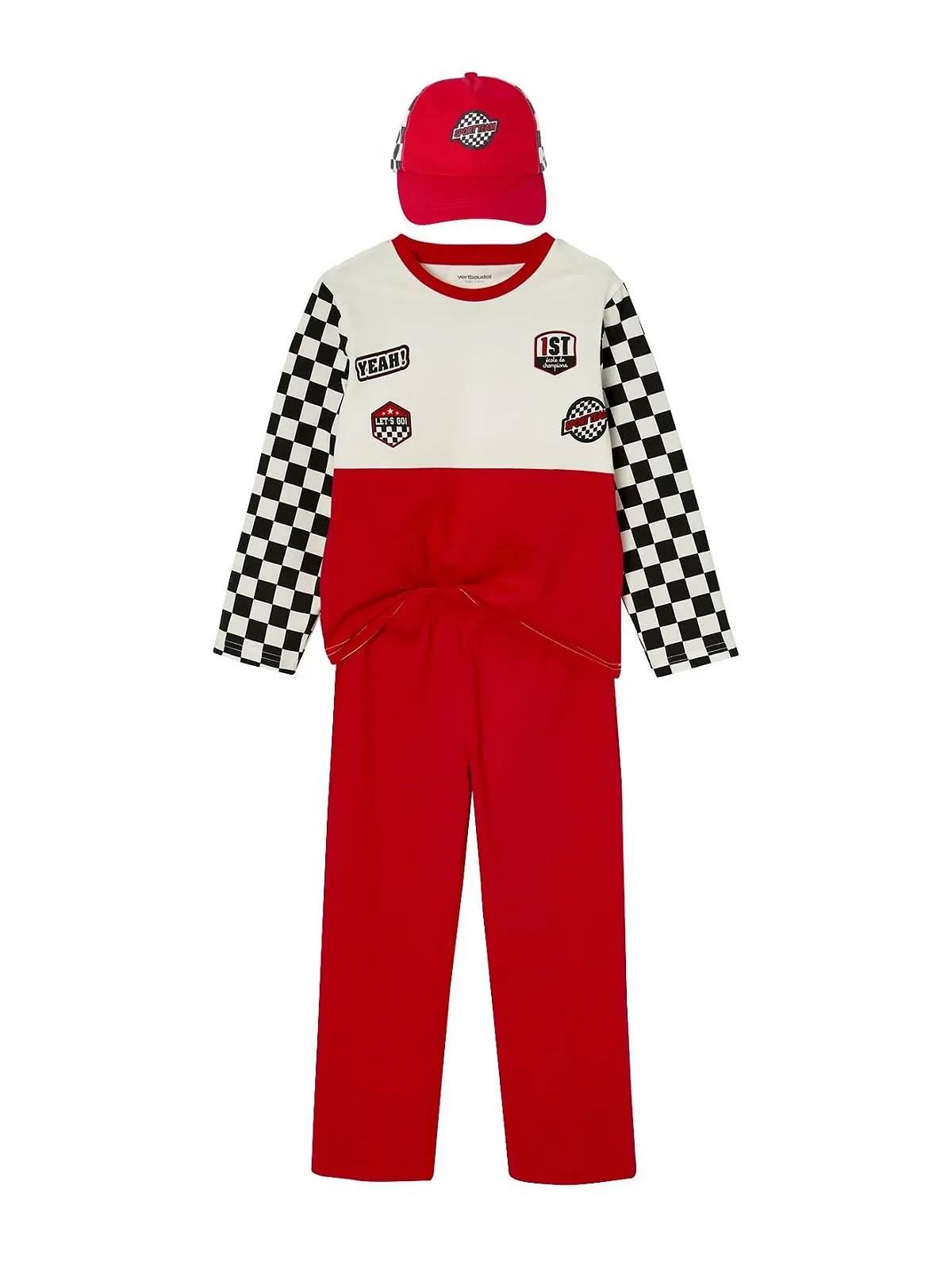 Дитяча піжама 2-в-1 Vertbaudet Костюм гонщика з переробленої бавовни, фото №1