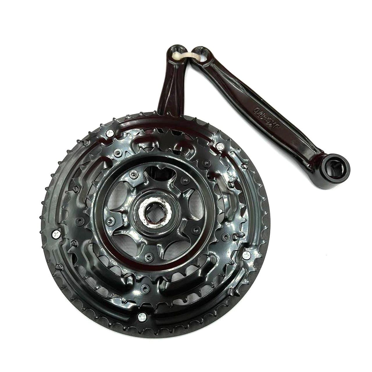 Шатуны стальные под квадрат для велосипеда Feel Fit 48/38/28 YP-008 Черный, фото №1