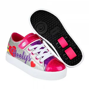 Обувь на колесах Heelys Silver Rainbow Heart EU synthetic.ua - Фото 1