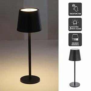 Настільна лампа HAC24 2 шт. LED Металева Акумуляторна Сенсорна Димерна Чорна synthetic.ua - Фото 1