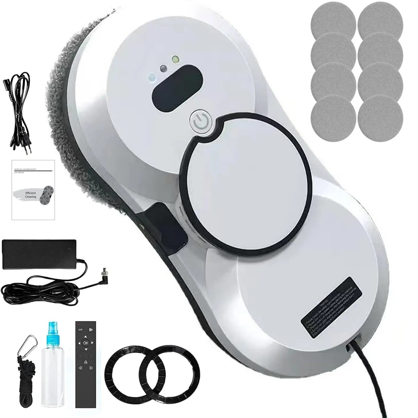 Робот для миття вікон ZMURED з функцією розпилення, 5600 Па, електричний, 3 режими очищення, інтелектуальна навігація, дистанційне керування, фото №1 Робот для миття вікон ZMURED з функцією розпилення, 5600 Па, електричний, 3 режими очищення, інтелектуальна навігація, дистанційне керування, фото №1