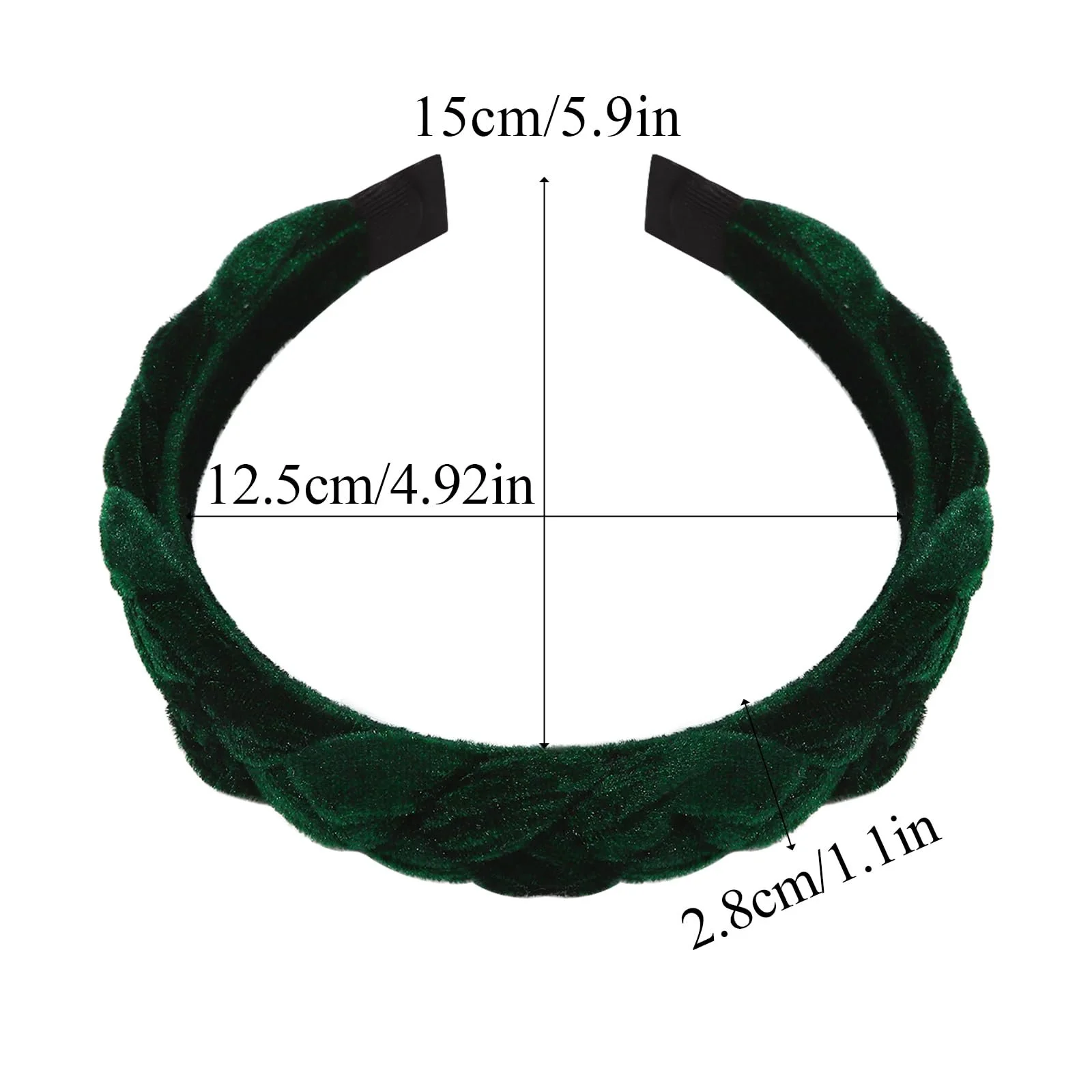Обруч Плетіння Оксамитний Різні Кольори, 4 шт, фото №2