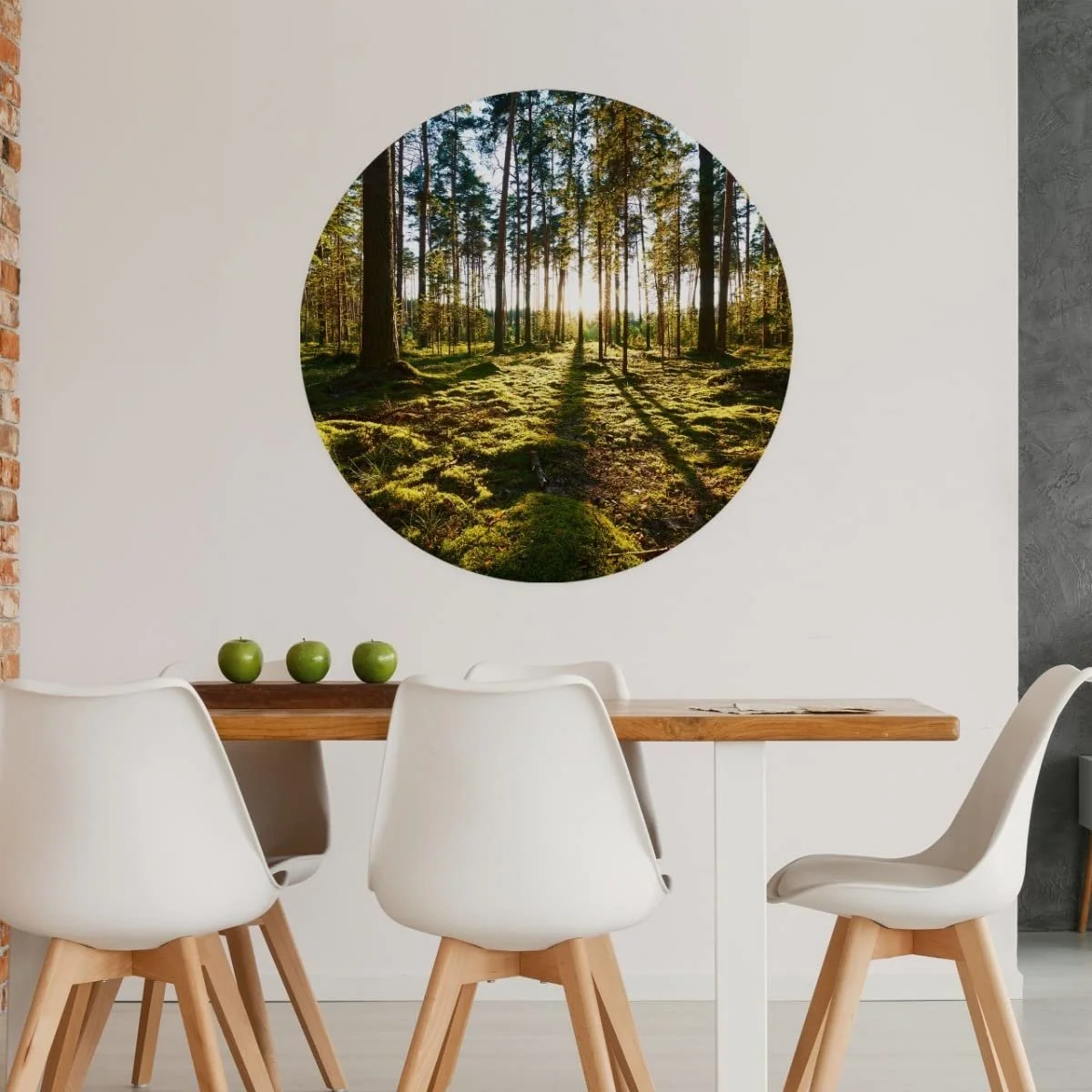 Наклейка на стіну Muralo Circle Trees Forest Sun Rays 100 x 100 см, 3D, фото №6 Наклейка на стіну Muralo Circle Trees Forest Sun Rays 100 x 100 см, 3D, фото №6