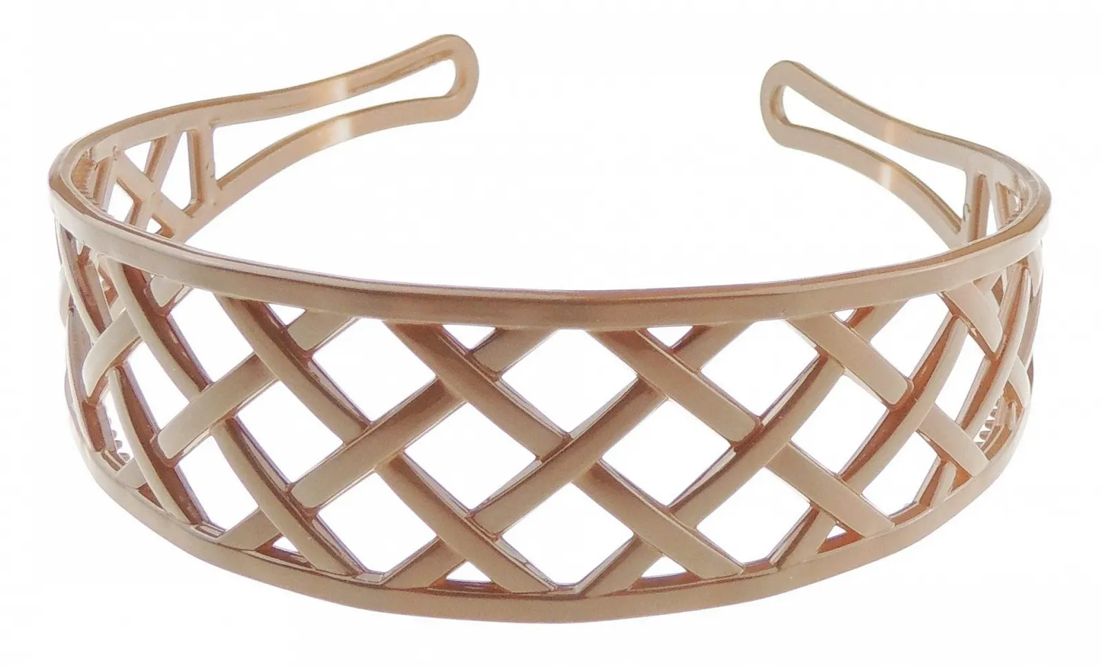 Обруч на голову Широка Glamour Girlz Плетена з вирізами Коричнева, фото №1