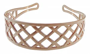 Обруч на голову Широкая Glamour Girlz Плетеная с вырезами Коричневая - Фото 1