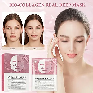 Маска Колагенова WAWJ Collagen Organic Real Deep для обличчя Зволожуюча проти зморшок (4 шт) synthetic.ua - Фото 1