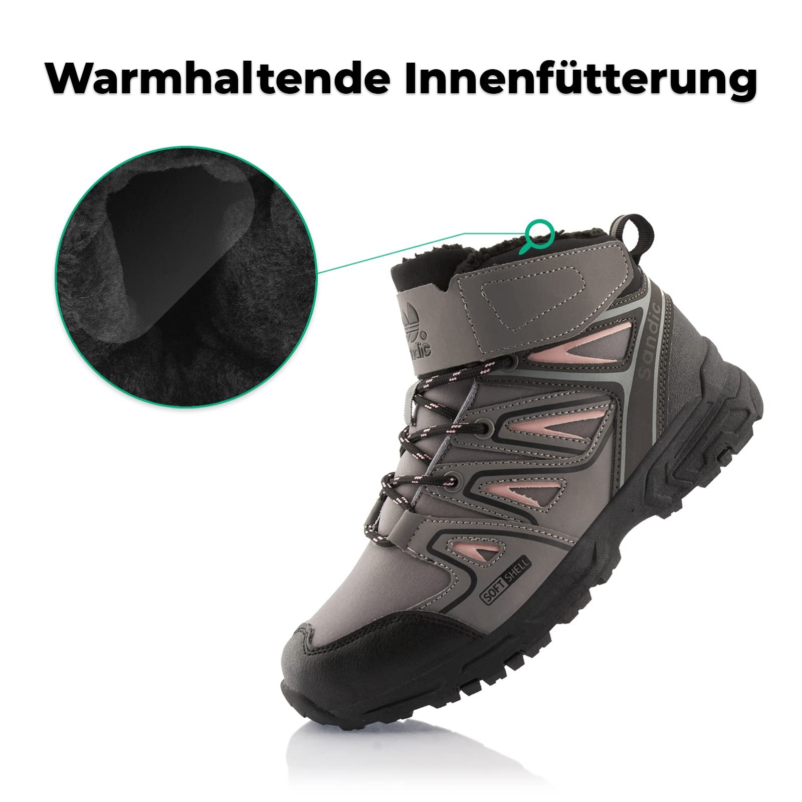 Ботинки зимние Fusskleidung® Унисекс с теплой подкладкой для походов Softshell, фото №3