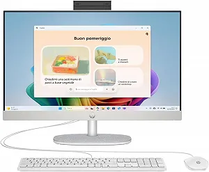 Моноблок HP All-in-One 24 cr0002sl / AMD Ryzen 3 7320U / RAM 8GB / SSD 512GB / 1 x HDMI / LAN / Wi-Fi 6 / Bluetooth 5.3 / Windows 11 Home / Белый - Фото 1