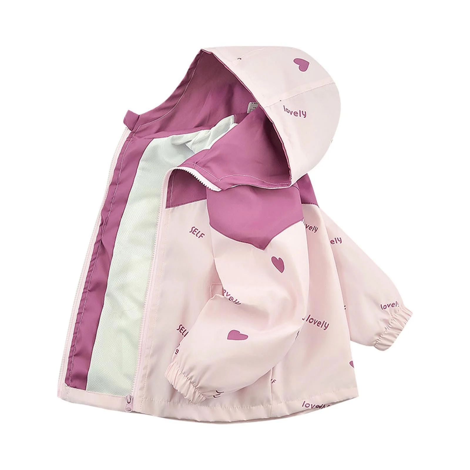 Куртка з капюшоном для дівчат AEGJEGVD Oversize, фото №1