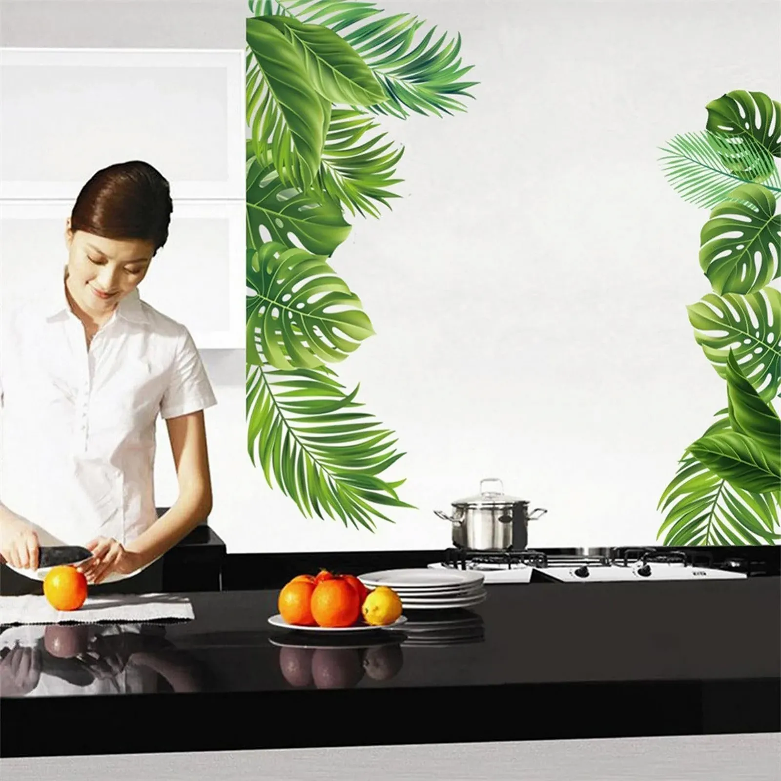 Наклейка на стіну Пальмове листя Тропічні Зелена, фото №5 Наклейка на стіну Пальмове листя Тропічні Зелена, фото №5