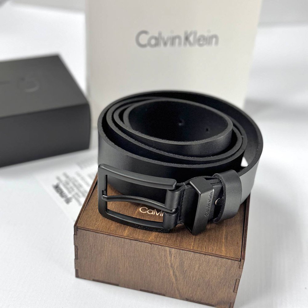 Чоловічий ремінь з натуральної шкіри брендовий Calvin Klein, фото №1
