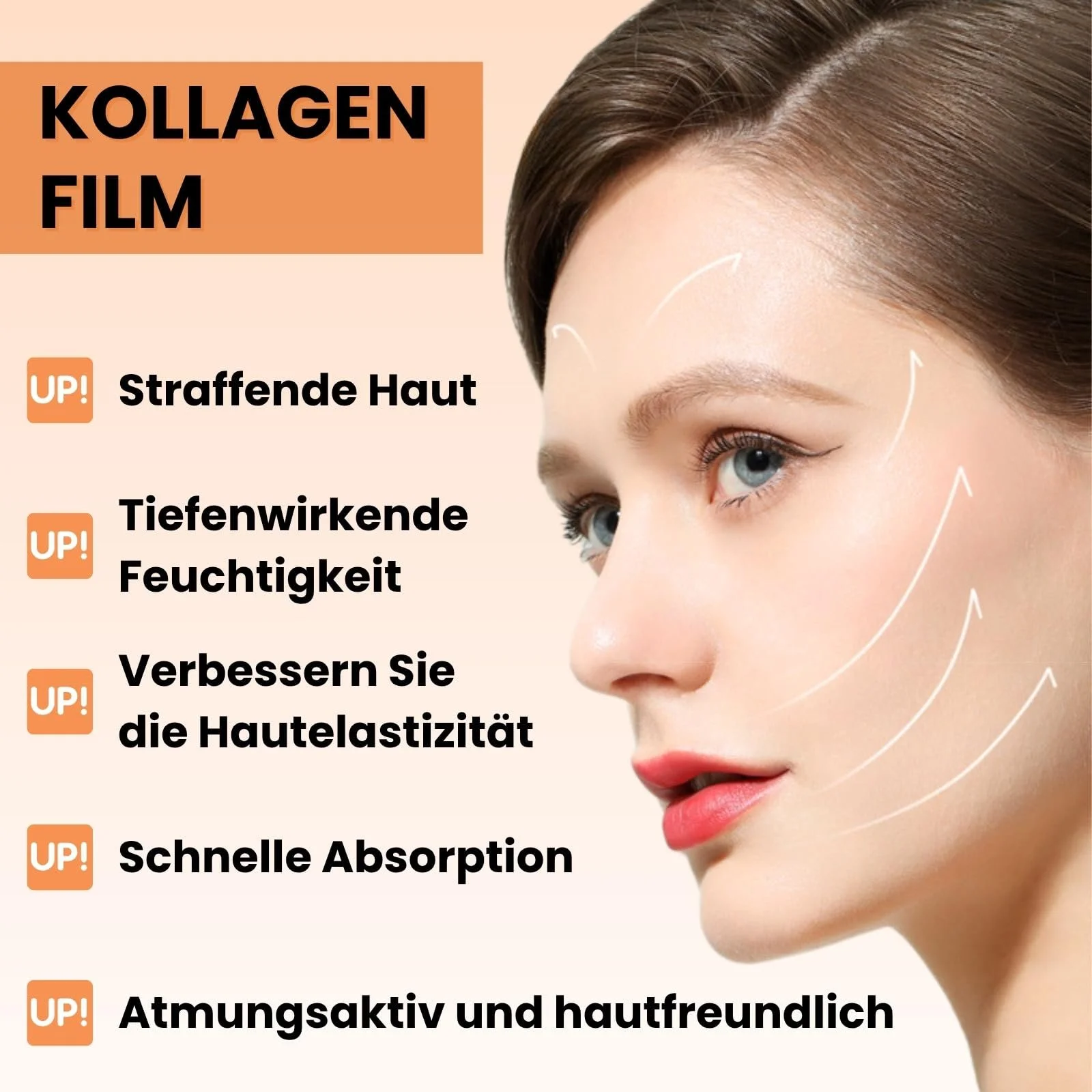 Плівка розчинного колагену, пакування з 5 штук, колагенова маска для пружності шкіри, фото №2