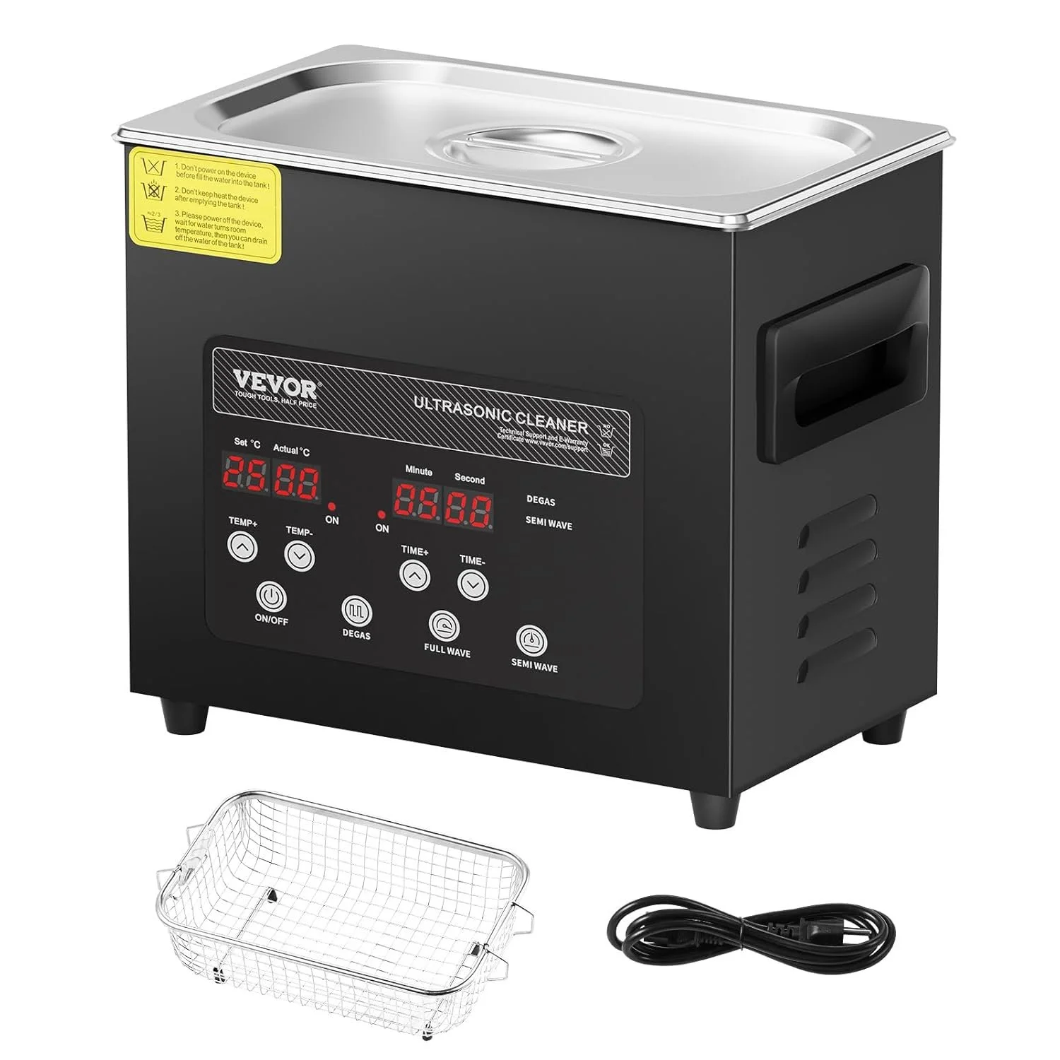 Ультразвуковой очиститель Vevor Ultrasonic Cleaner K2-F3 Black, фото №2 Ультразвуковой очиститель Vevor Ultrasonic Cleaner K2-F3 Black, фото №2