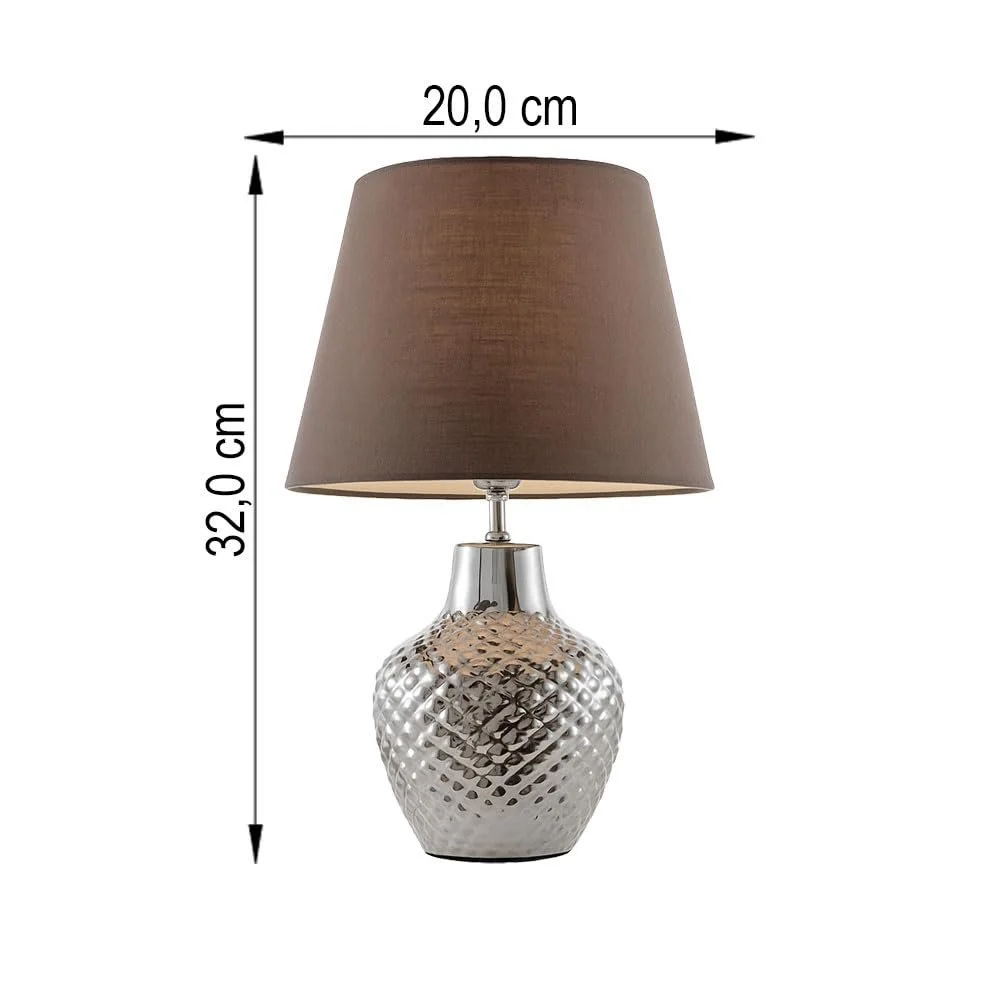 Настільна лампа Nowa LED Ceramic E14 Filament Warm White Dimmable 20 x 32 cm Chrome Brown, фото №9