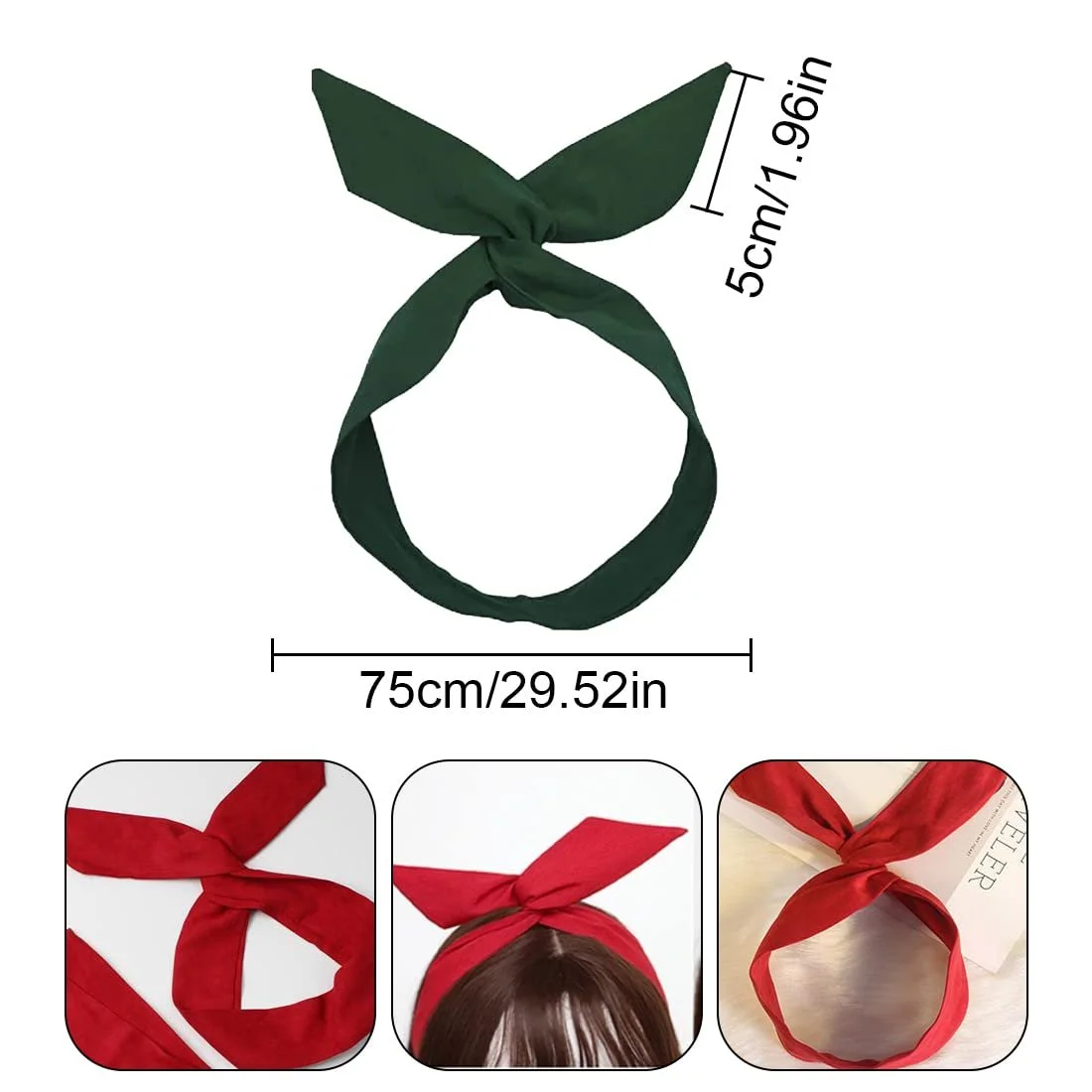 Пов'язка для волосся з бантом, 4 шт, вінтажна, фото №2 Пов'язка для волосся з бантом, 4 шт, вінтажна, фото №2