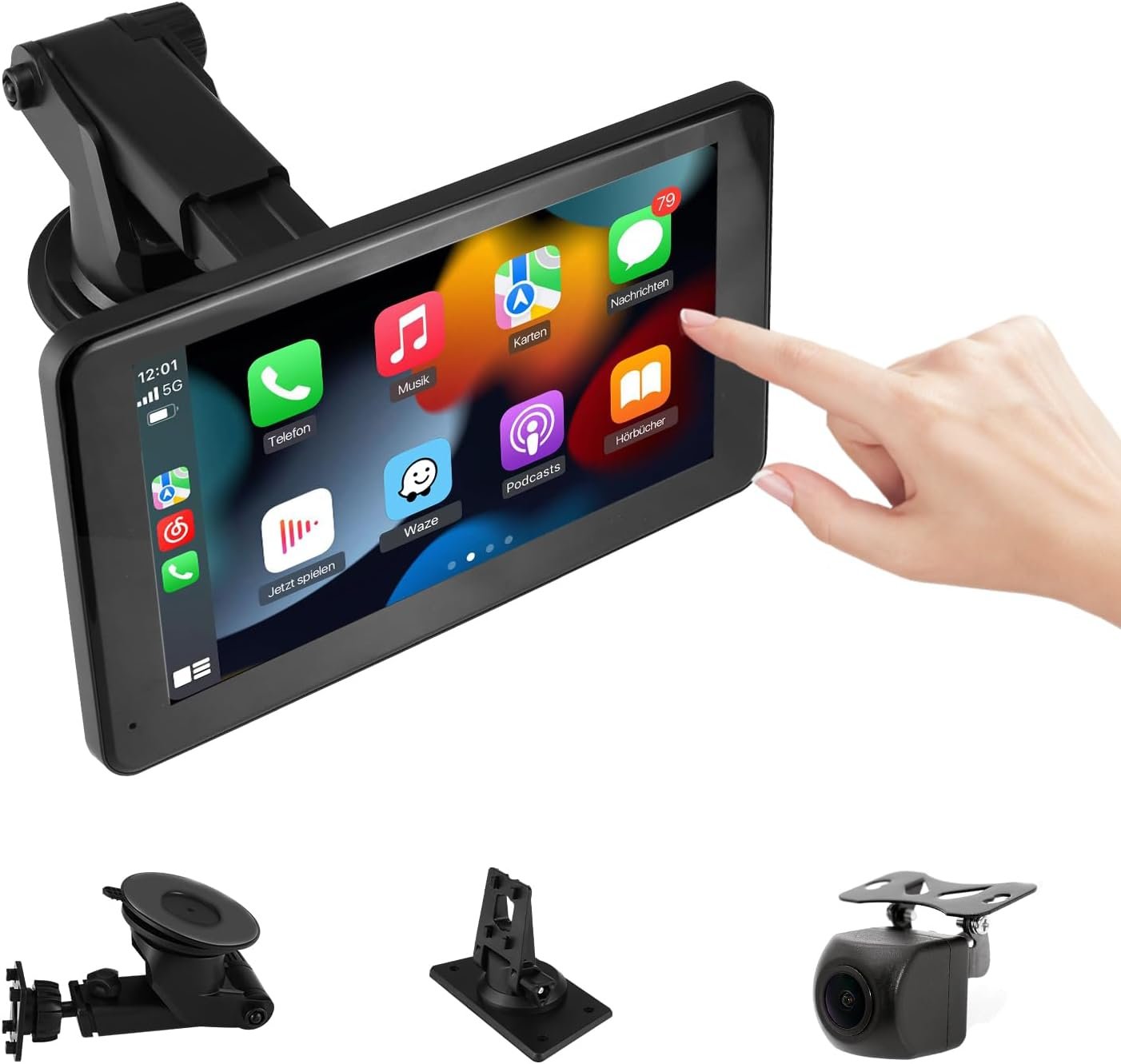 Автомагнітола GREENAUTO / 7" / Сенсорна / Apple CarPlay / Android Auto / Bluetooth / WI-FI / GPS / USB / AUX / TF slot, фото №1
