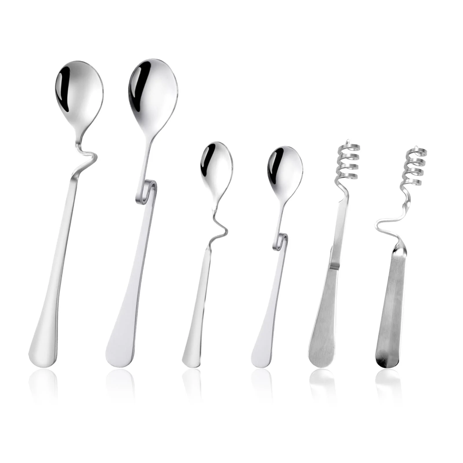 Ложка для меду з нержавіючої сталі, набір 6 штук, фото №1