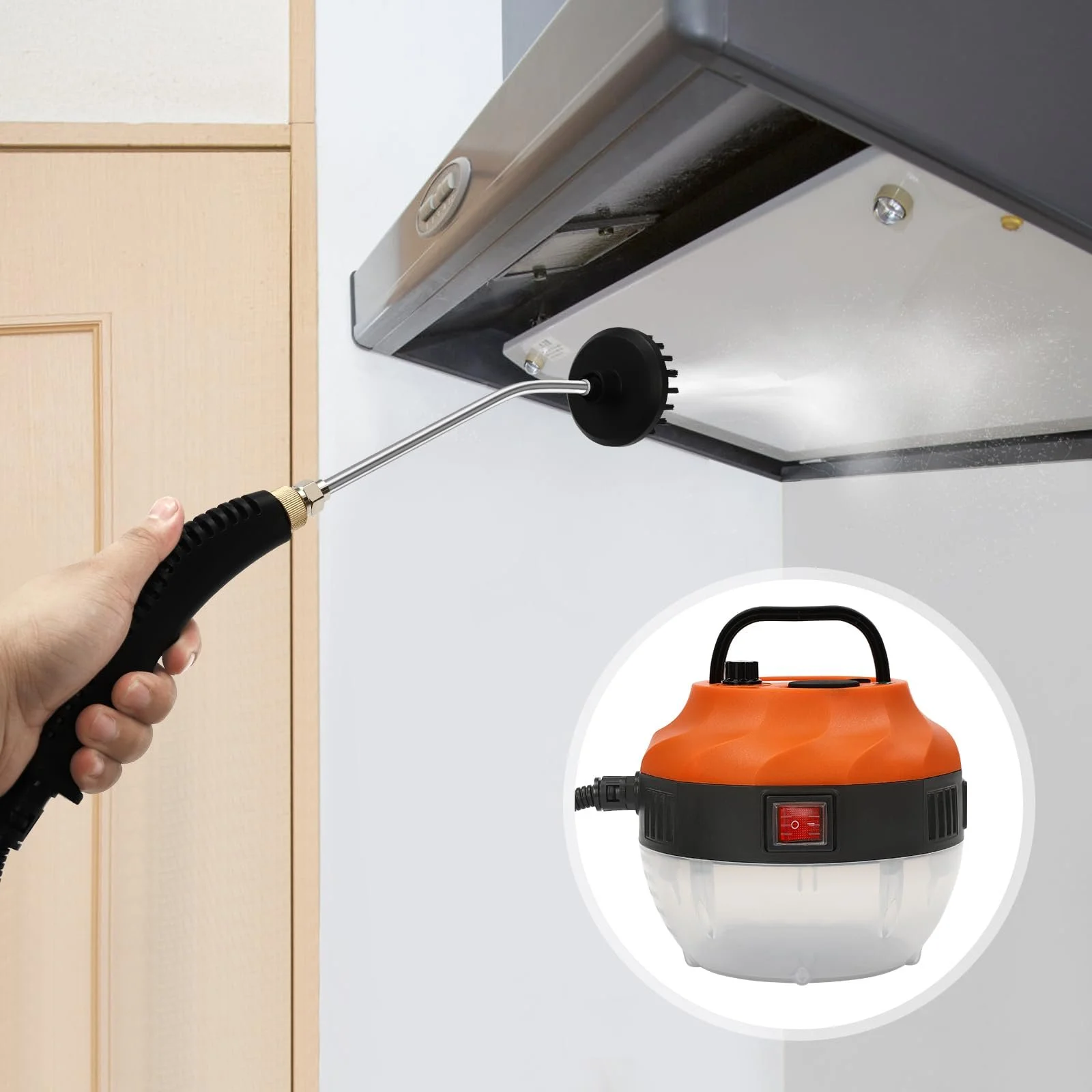 Пароочисник портативний 5.5 бар 1.35 л 1600 Вт Помаранчевий, фото №4