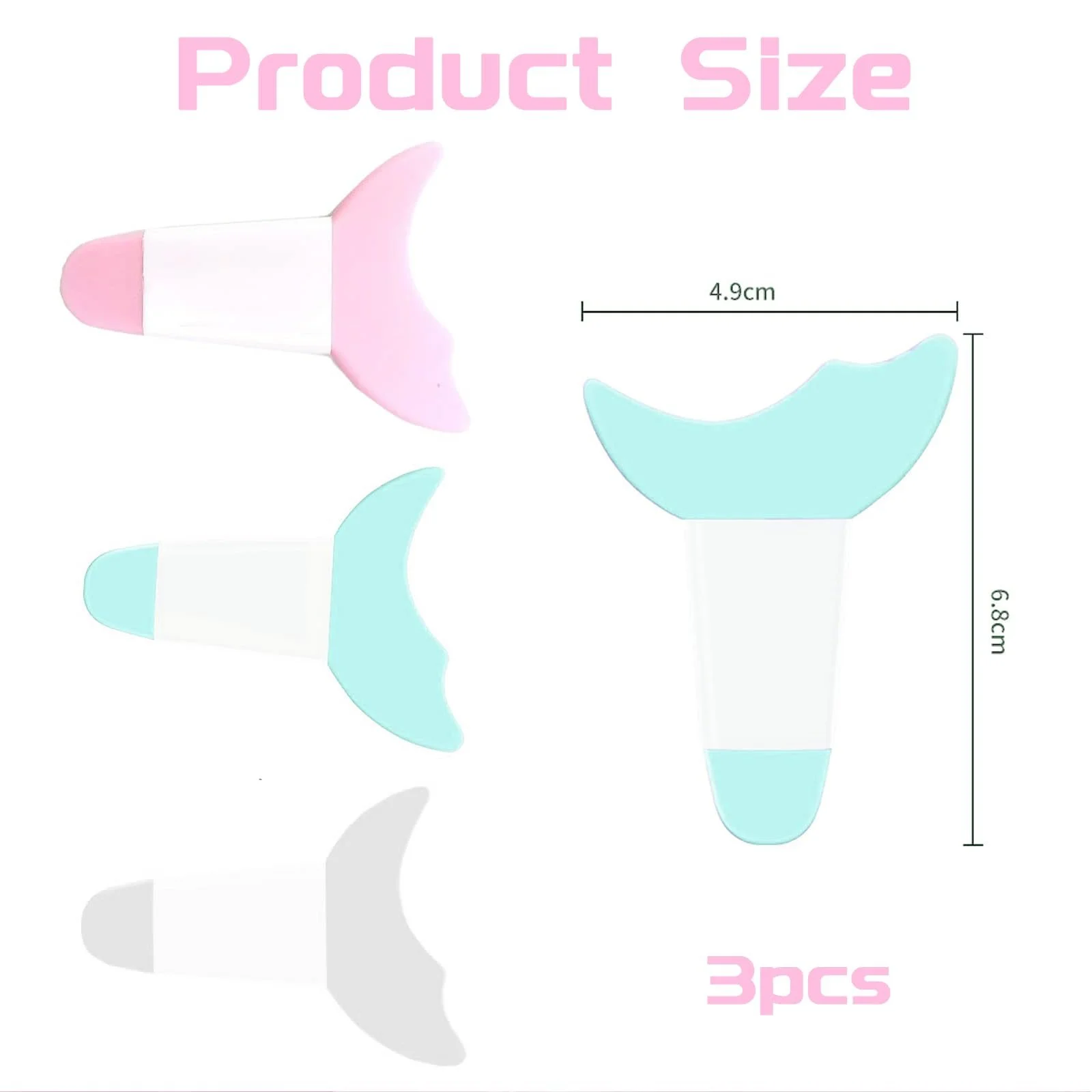 Набор WOOXDYUK 3 силиконовых трафаретов для подводки для глаз розовый/зеленый/серый, фото №2