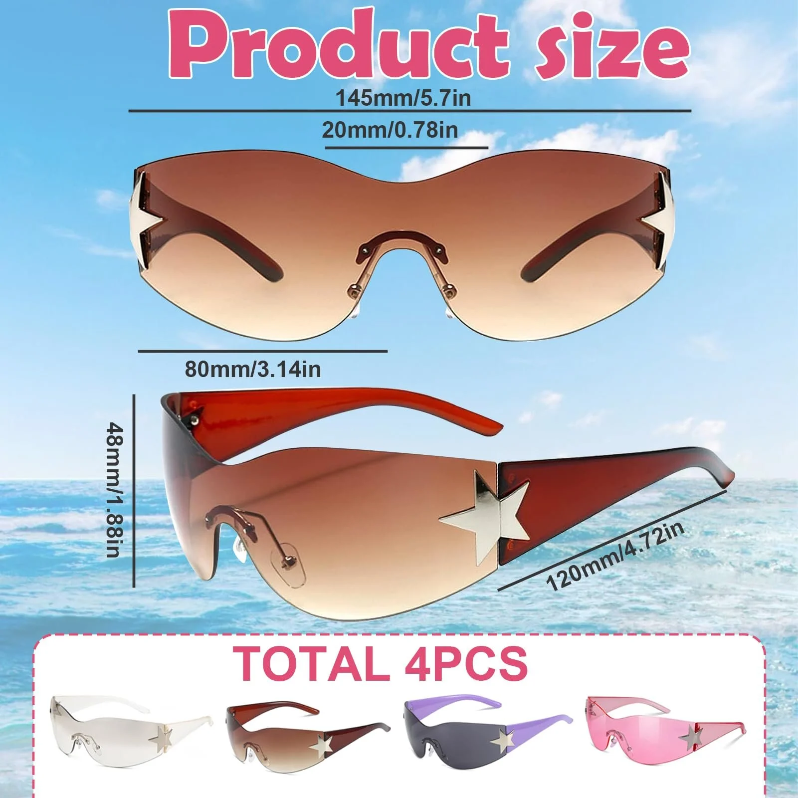 Сонцезахисні окуляри Y2K Унісекс Chrome Hearts Ретро, універсальний дизайн, захист від УФ-променів, фото №2