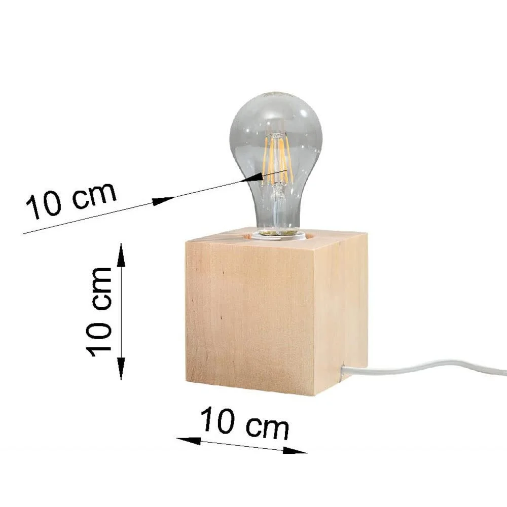 Настільна лампа Wooden Country House Style E27 10 x 10 см Натуральне дерево, фото №9
