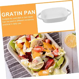 Керамічна форма для запікання BESTYASH з подвійними ручками прямокутна термостійка synthetic.ua - Фото 1