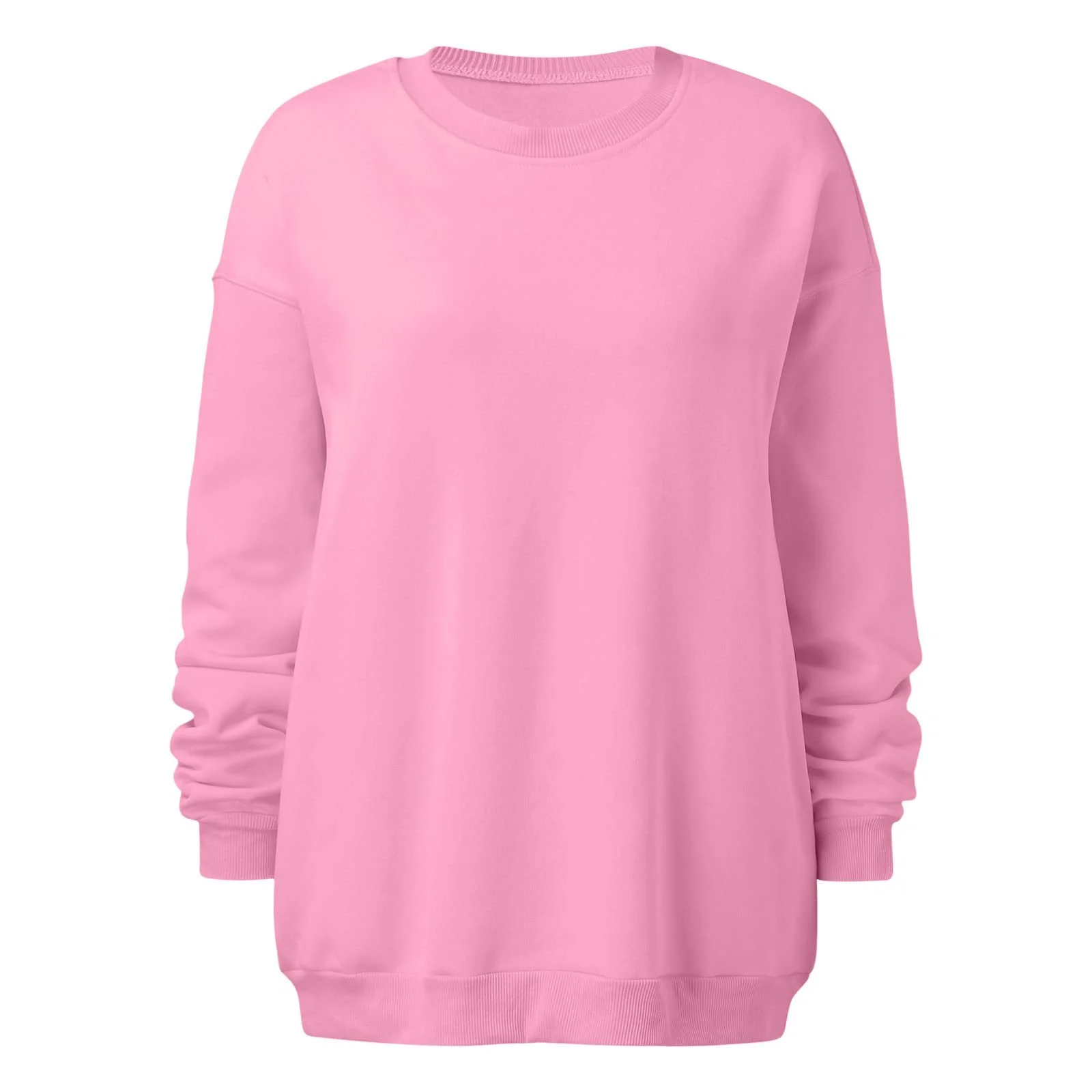 Винтажный Свитшот Женский Флисовый Y2K Однотонный С круглым вырезом Свободный Удобный Графический Модный Легкий Осенний, фото №9