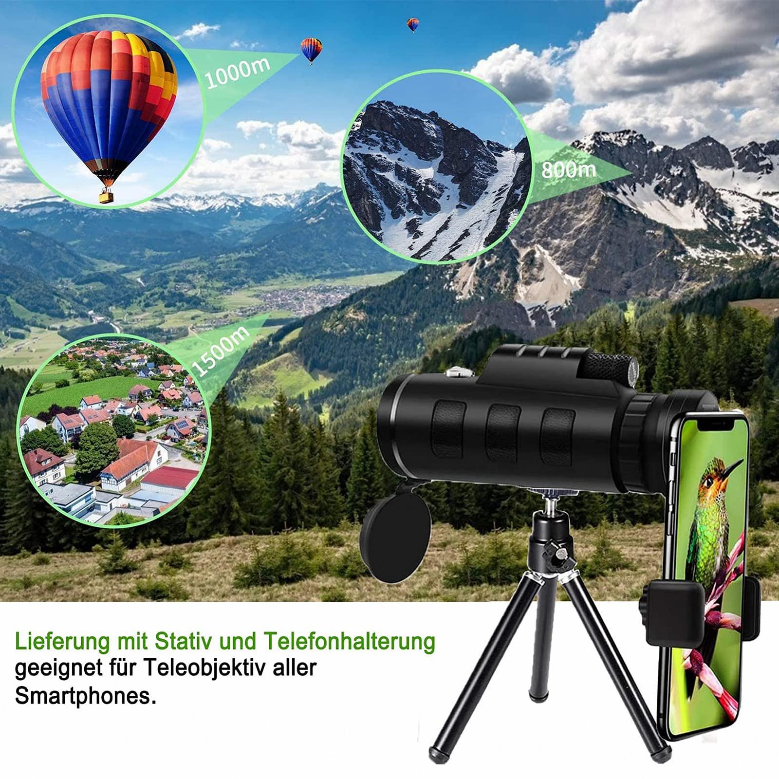 Монокулярний телескоп HD Prism BAK-4 800X120 Водонепроникний з адаптером для телефону зі штативом, фото №2